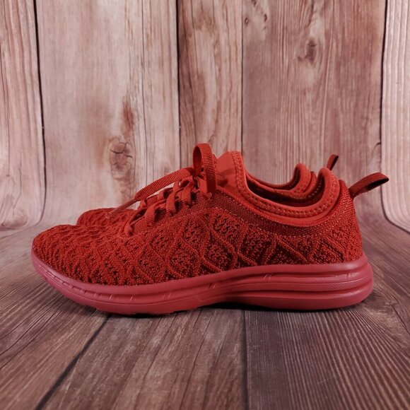APL Womens Size 6.5 Techloom Phantom Red Knit Lace Up Running Shoes - Picture 2 of 14